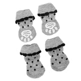 Maxbell Maxbell Black Dots Pet Dog Puppy Cat Shoes Slippers Non-Slip Socks with Paw Prints L