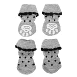 Maxbell Maxbell Black Dots Pet Dog Puppy Cat Shoes Slippers Non-Slip Socks with Paw Prints L