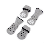 Maxbell Maxbell Black Dots Pet Dog Puppy Cat Shoes Slippers Non-Slip Socks with Paw Prints L