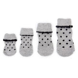 Maxbell Maxbell Black Dots Pet Dog Puppy Cat Shoes Slippers Non-Slip Socks with Paw Prints L