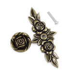 Maxbell 18xEurope Antique Pulls Handle Rose Furniture Hardware for Cabinet Door Bronze