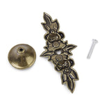 Maxbell 8xEurope Antique Pulls Handle Rose Furniture Hardware for Cabinet Door Bronze