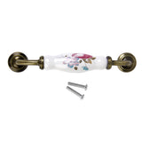 Maxbell 4 x Pastoral  Ceramic Cabinet Cupboard Retro Drawer Pull Handle
