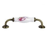 Maxbell 4 x Pastoral  Ceramic Cabinet Cupboard Retro Drawer Pull Handle