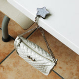 Unisex Table Star Foldable Purse Bag Hanger Handbag Hook Holder Silver