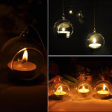 Maxbell Clear Globe Ball Glass Hanging Flower Vase Bottle + Angel Terrarium Candlestick