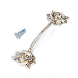 Maxbell 2x Antique Silver Rose Cupboard Cabinet Wardrobe Drawer Door Pull Handle DIY