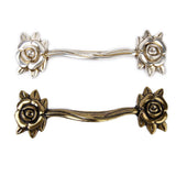 Maxbell 2x Antique Silver Rose Cupboard Cabinet Wardrobe Drawer Door Pull Handle DIY