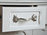 Maxbell 2x Antique Silver Rose Cupboard Cabinet Wardrobe Drawer Door Pull Handle DIY
