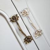 Maxbell 2x Antique Silver Rose Cupboard Cabinet Wardrobe Drawer Door Pull Handle DIY