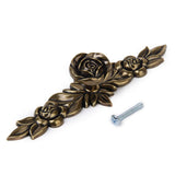 Maxbell 2 x Bronze Rose Flower Cabinet Drawer Furniture Door knob Handle Pull Hardware