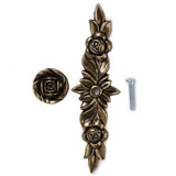 Maxbell 2 x Bronze Rose Flower Cabinet Drawer Furniture Door knob Handle Pull Hardware