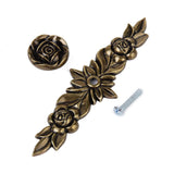 Maxbell 2 x Bronze Rose Flower Cabinet Drawer Furniture Door knob Handle Pull Hardware