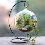 Maxbell 7xWhite/Black Iron Hanging Plant Stand Holder Landscaping Garden Black 23cm