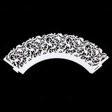 Maxbell Hollow Out Cake Paper Wrap Cupcake Wrapper Wedding Decor 12Pcs White