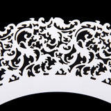 Maxbell Hollow Out Cake Paper Wrap Cupcake Wrapper Wedding Decor 12Pcs White