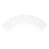 Maxbell Hollow Out Cake Paper Wrap Cupcake Wrapper Wedding Decor 12Pcs White