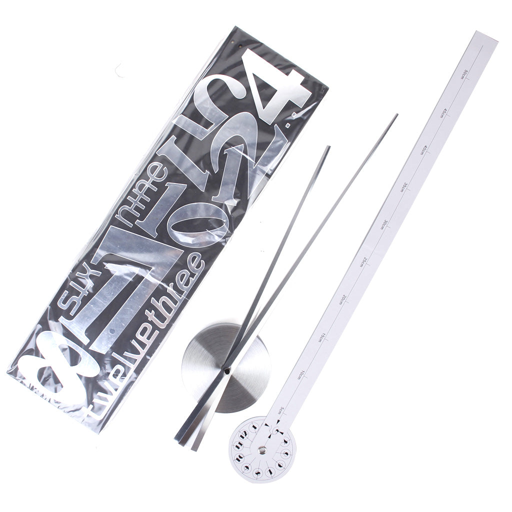 Maxbell Maxbell Large Number DIY Wall Clock Frameless 3D Mirror Sticker Home Decor Silver