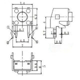 Maxbell 4x6X6X8mm Momentary Tactile Push Button Switch Tact Switches 10pcs