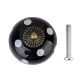 Maxbell Ceramic Dot Door Knob Handle Drawer Cupboard Wardrobe Porcelain Pull 2 pcs