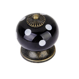 Maxbell Ceramic Dot Door Knob Handle Drawer Cupboard Wardrobe Porcelain Pull 2 pcs