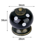 Maxbell Ceramic Dot Door Knob Handle Drawer Cupboard Wardrobe Porcelain Pull 2 pcs