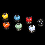 Maxbell Ceramic Dot Door Knob Handle Drawer Cupboard Wardrobe Porcelain Pull 2 pcs