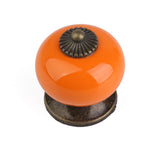 Maxbell 2 x Vintage Retro Round Drawer Cabinet Cupboard Door Pull Handle Knob Orange