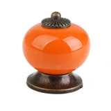 Maxbell 2 x Vintage Retro Round Drawer Cabinet Cupboard Door Pull Handle Knob Orange