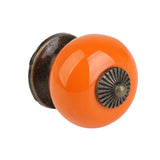 Maxbell 2 x Vintage Retro Round Drawer Cabinet Cupboard Door Pull Handle Knob Orange