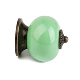 Maxbell 2x Ceramic Retro Round Drawer Cabinet Cupboard Door Handle Knob Decor Green