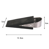 Rubber Stainless Steel Door Stopper Stop Door Block Wedge Black 12.8x5x4cm