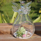 Maxbell Clear Globe Ball Glass Hanging Flower Vase Bottle + Angel Terrarium Candlestick
