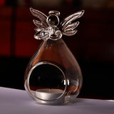 Maxbell Clear Globe Ball Glass Hanging Flower Vase Bottle + Angel Terrarium Candlestick