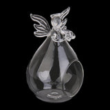 Maxbell Clear Globe Ball Glass Hanging Flower Vase Bottle + Angel Terrarium Candlestick