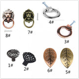 Maxbell 22xTree Leaf Shaped Wardrobe Door Knob Retro Cabinet Door Pull Handle Bronze