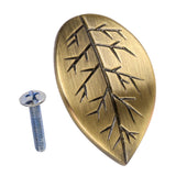Maxbell 7xTree Leaf Shaped Wardrobe Door Knob Retro Cabinet Door Pull Handle Bronze