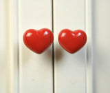 Maxbell 4xHeart Shaped Ceramic Door Drawer Cabinet Handle Pull Knob Hardware Red_S
