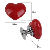 Maxbell 4xHeart Shaped Ceramic Door Drawer Cabinet Handle Pull Knob Hardware Red_S