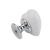 Maxbell 14xHeart Shaped Ceramic Door Drawer Cabinet Handle Pull Knob Hardware White_L