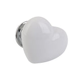 Maxbell 14xHeart Shaped Ceramic Door Drawer Cabinet Handle Pull Knob Hardware White_L