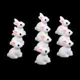Maxbell 4xMiniature Resin Dollhouse Bonsai Garden Ornament Landscape Rabbits 10pcs