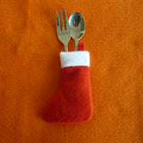 Maxbell Christmas Tableware Silverware Sleeve Pocket Wrapping Sack Decor Red 3