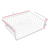 Maxbell Wire Dish Drying Rack Under Shelf Cabinet Basket for Pants Fruits Food Organizer White - Aladdin Shoppers