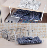 Maxbell Wire Dish Drying Rack Under Shelf Cabinet Basket for Pants Fruits Food Organizer White - Aladdin Shoppers