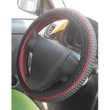 Maxbell 4xBreathable Car Steering Wheel Cover Black+Red 38cm Anti-slip Universal