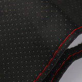 Maxbell 4xUniversal PU Leather Vehicle Car Steering Wheel Cover Sleeve Black+Red