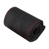 Maxbell 4xUniversal PU Leather Vehicle Car Steering Wheel Cover Sleeve Black+Red