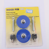 Maxbell Universal Racing Mount Bonnet Hood Latch Pin Lock Key Locking Kit Blue