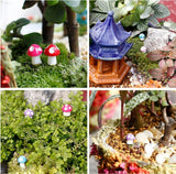 Maxbell Miniature Mushroom Mini Fairy Garden Craft Micro Decor Pink Purple Yellow